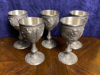 Several Piece Excalibur Goblets Franklin Mint Collection