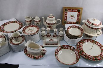 Large Lot Of Charlton Hall Christmas Dinnerware