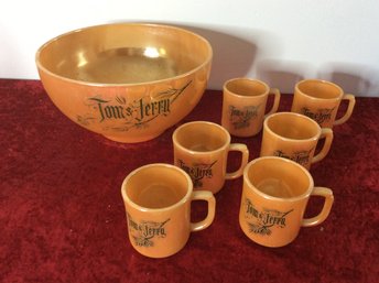 Lusterware Tom And Jerry Punch Bowl Set