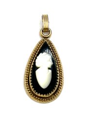 Vintage 12K GF Black And White Cameo Pendant