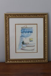 Nicely Framed Whimsical Bathroom Art By Peggy Abrams - Lot 1