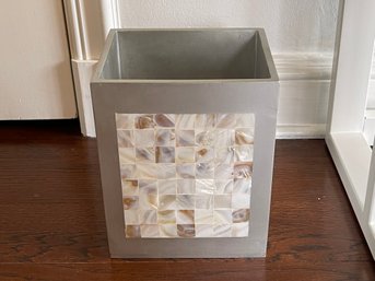 Wastebasket With Capiz Inlay