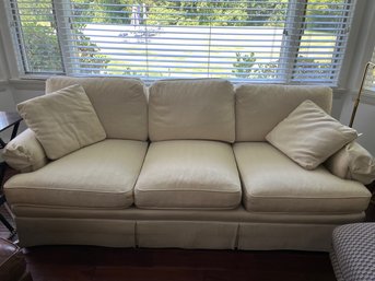 White Couch From Christman's In Darien,  84W X 36D X 30H From Back Of Couch