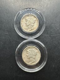 2 Mercury Dimes 1945, 1945-S