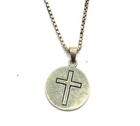 Vintage Italian Sterling Silver Chain With Sterling Silver Jesus Loves You Pendant