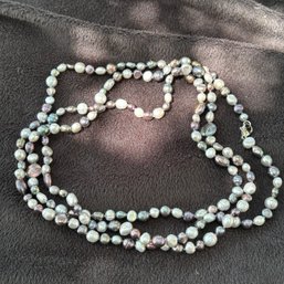 Opera Length Rope Pearl Necklace With Sterling Clasp
