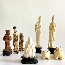 An Assortment Of Antique Asian Carvings