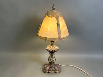 Stunning Caramel Slag Glass Lamp