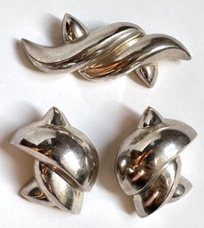 Patricia Von Musilin Vintage 1980s Sterling SIlver  & Clip-On Earrings