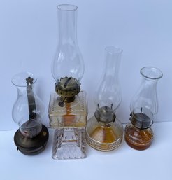 4 Vintage Oil Lamps