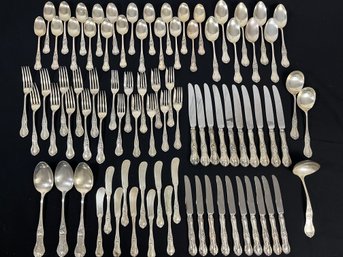 Sterling Flatware Set - 84 Pc Lot - 10 Place Settings Plus - Marked Mexico Sterling 925