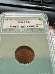 Lincoln Reverse Wheat (1909-1958) 1914 1C  MS65 RB