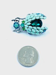 Multicolor Blue Faux Turquoise Brooch