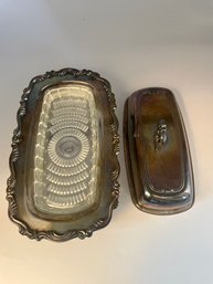 Vintage WM A Rogers Silverplate Butter Dish
