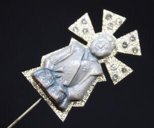 Vintage 1930s Lucite Plastic Buddha Stickpin