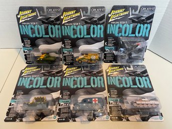 Johnny Lightning 'should've  Been In Color' Military Set Of 6 Die Cast Models(#170)