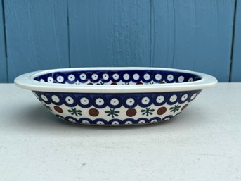 Handmade Polish Pottery Serving Dish