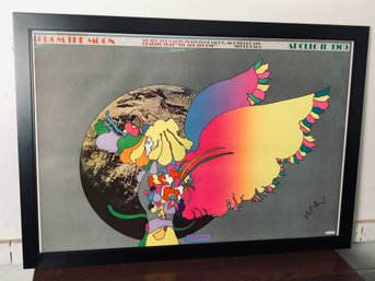 FROM THE MOON Apollo 11 1969 Poster Signed By Peter Max