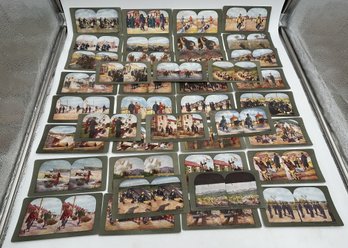 Large Lot Of 44 Antique Circa 1905 RUSSO-JAPANESE WAR Stereoview Cards- RARE With Battle Images