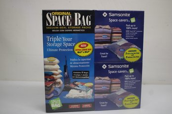 New In Boxes Original Space Bags With Samsonite Space Savers Set