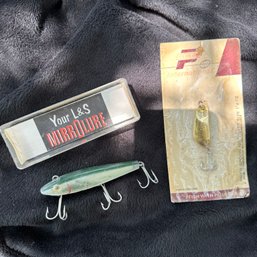 2 Vintage Fishing Lures Flueger And MirroLure