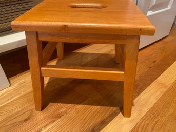 Cute Little Wood Step Stool With Carry Handle