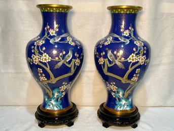 Pair Of Chinese Cloisonne Vases