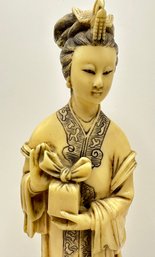 Vintage Asian Carved Resin Ivorine Statuette