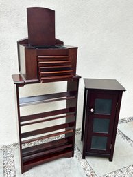 Wood Storage Grouping  With Jewelry Box