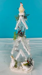 Decorative Icy Crystal Illuminated Christmas Forest House Figurine