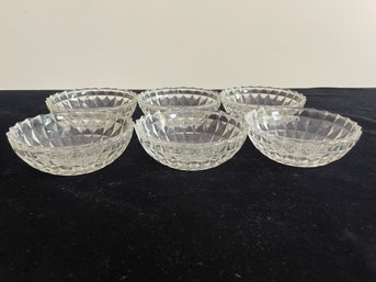 Vintage Set Of Clear Glass Ramekins