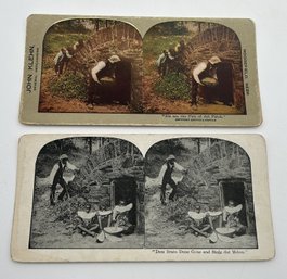 Pair Of Antique Black Americana Stereoview Cards