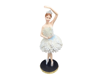 Hand Decorated  Mounted Figurine Prima Ballerina With Snowflake