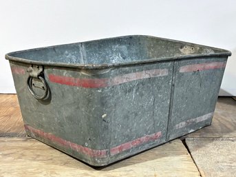 A Vintage Galvanized Steel Basin - Rectangular, C. 1940s