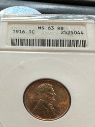 Lincoln Reverse Wheat  (1909-1958)  1916  1C  MS 63 RB