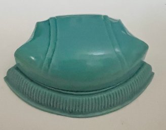 VINTAGE PLASTIC TEAL RING HOLDER MADE IN USA