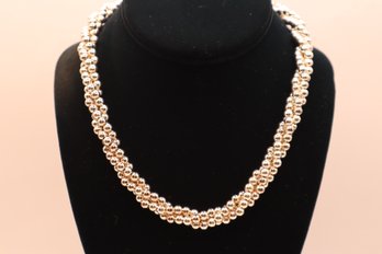925 Sterling Bead Twisted Necklace (35 Grams)
