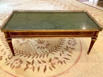 Antique Marble Top Mahogany Cocktail Table