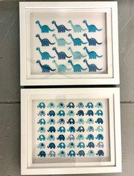 A Pair Of Cute Juvenile Decor Framed Art