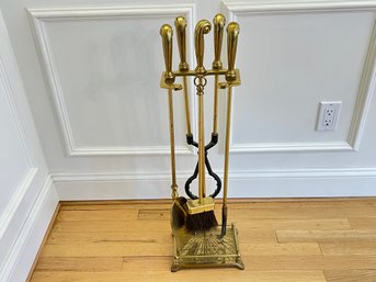 Brass Fireplace Tool Set