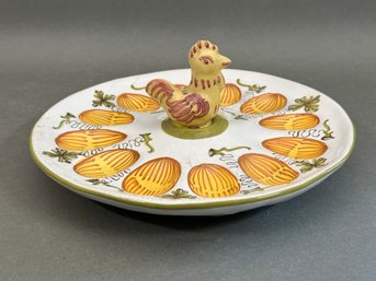 A Fabulous Vintage Devilled Egg Tray In Ceramic