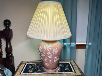 Vintage Hand Painted Pink Lamp