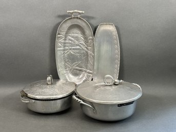 An Assortment Of Mid-Century Hostess Ware In Aluminum