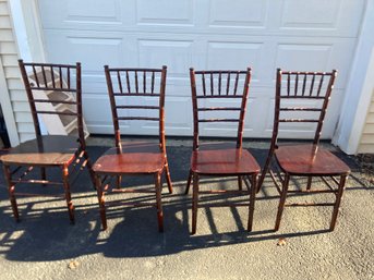 Set Of Four Ladderback Chairs - See Photos For Repairs