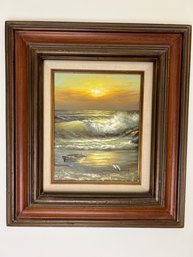 Original Small Sea Sunset Painting