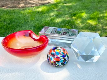 A Murano Glass Paperweight And More Art Glass