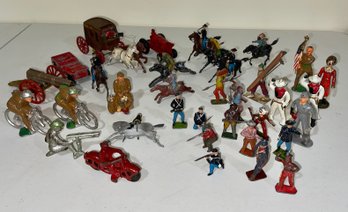 Lot Of Vintage Metal Iron Figurines Including John Wright Inc And Japanese