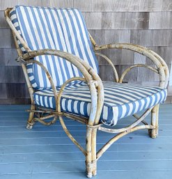 Vintage Natural Bamboo & Reed Lounge Chair