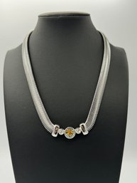 Christian Dior Elegant Multi Stone Silvertone Necklace