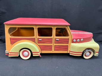 Oversized Woody Station Wagon Wooden Model Car - Replica By Department 56 15'L